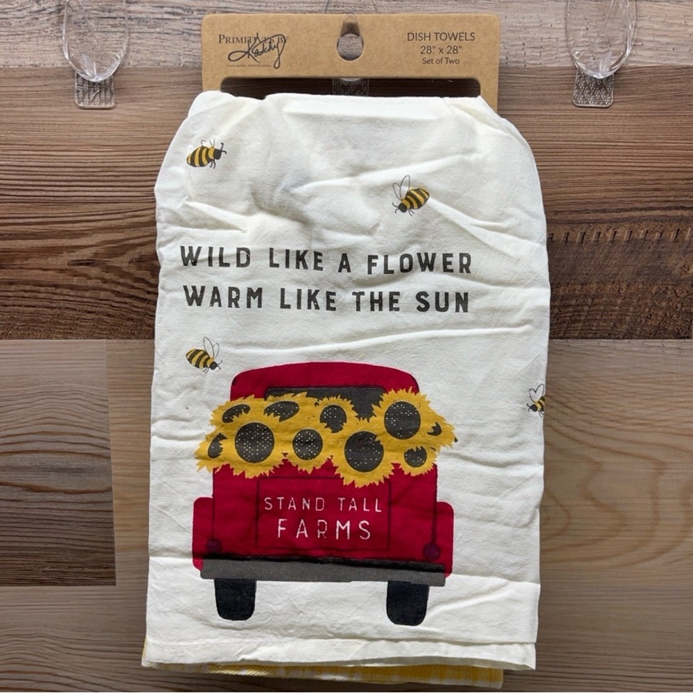 NEW : SET OF 2 DISH TOWELS 28” x 28”